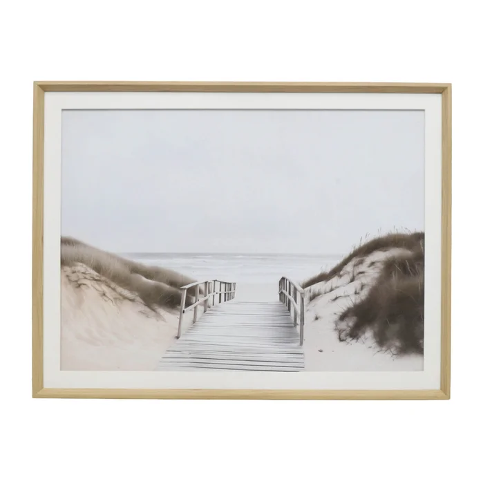Cuadro Shore I, 80x60, Natural/beige Papel F1a252860 en Madera natural - Decoración de pared, Uruguay | Divino