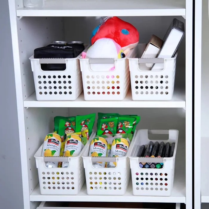 Cesto Almacenamiento Angosto Chico en Blanco - Canastos, Uruguay | Buho Store