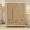Ropero Armario de 3 Puertas, Perchero y 4 Cajones en MDP - Madera - Línea Melilla - Blanco en Blanco - Roperos y placares, Uruguay | Mulata, vista 2 de 9
