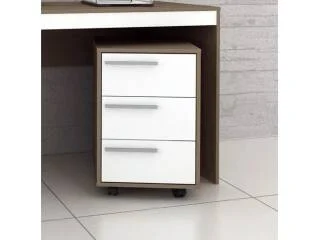 Cajonera 3 cajones con ruedas Blanco en NOGAL BLANC - Escritorios, Uruguay | Quesal, vista 7