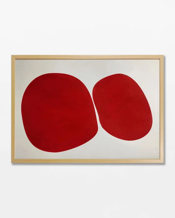 Abstractos Neutros - Red en Rojo - Láminas, Uruguay | La Cuadrería