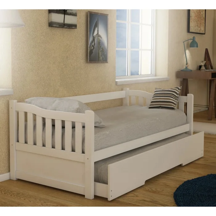 Cama Marinera - 1 Plaza Pino - Blanco - Línea Monterrey en Blanco - Dormitorio, Uruguay | Ecowood, vista 2