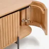 Mueble TV Licia 4 puertas de madera maciza de mango y metal pintado negro 200 x 55 cm en Madera natural - Muebles para TV, Uruguay | Kavehome, vista 4 de 10
