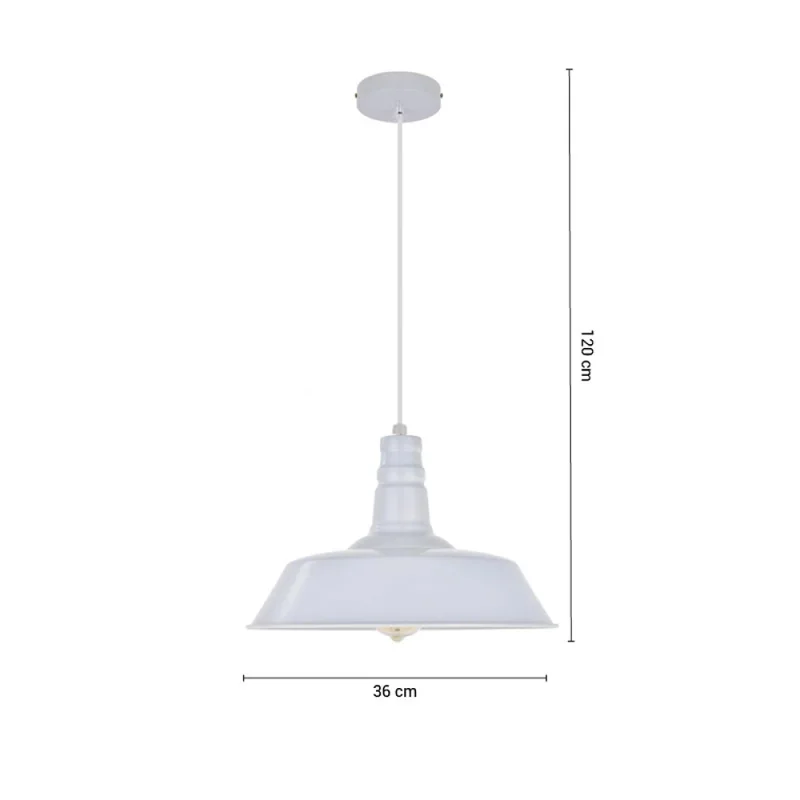 Lámpara Colgante Vintage Bell Blanco ø 36cm en Blanco - Lámparas colgantes, Uruguay | Serlux, vista 5