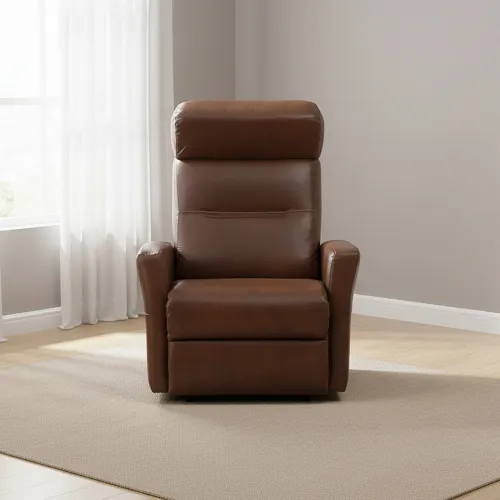 Reclinable Cuero Marron Aoi en Marrón - Sillones y sofás, Uruguay | Divino