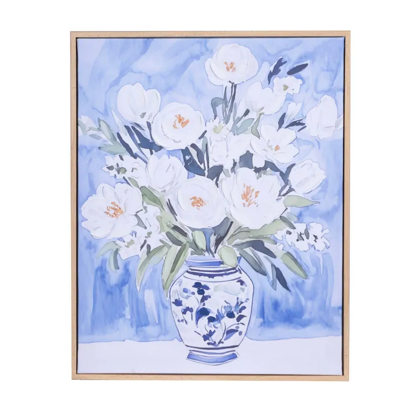 Cuadro 40x50cm Papel Azul Flowers I en Azul - Decoración de pared, Uruguay | Divino