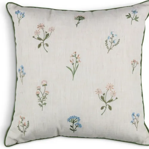 Almohadón VALERIANA 45x45 beige/verde en Beige - Textiles, Uruguay | JYSK