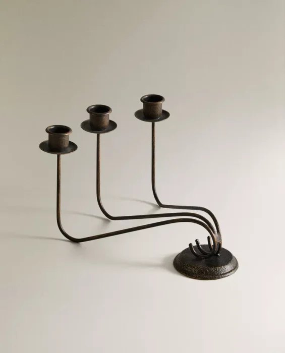 CANDELABRO TRIPLE HIERRO - Velas y Portavelas, Uruguay | Zara Home, vista 2
