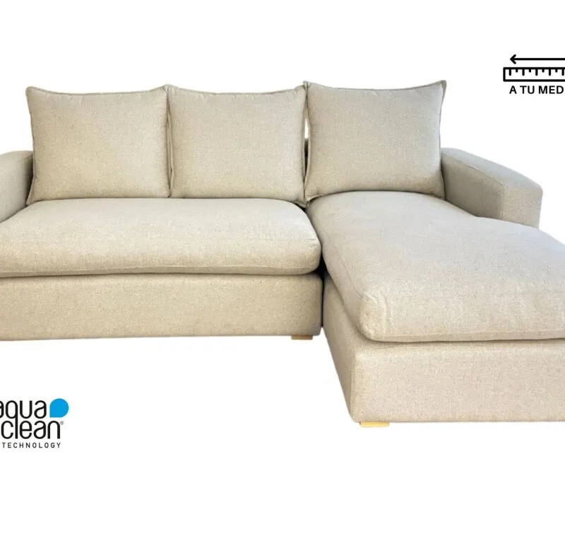 Sofá con Chaise MODENA en Beige - Sillones y sofás, Uruguay | Finkel