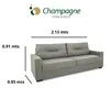 SOFA 3,5 CUERPOS - TELA EASY CLEAN GRIS en Gris - Sillones y sofás, Uruguay | Champagne Home, vista 5 de 5