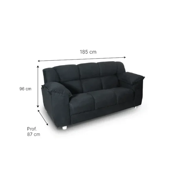SOFÁ AGUAI 3 CUERPOS NEGRO en Negro - Sillones y sofás, Uruguay | Palermo Casa Deco, vista 3