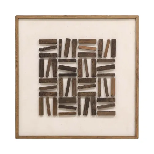 Cuadro Madera Natural-beige Fe8252 en Blanco - Decoración de pared, Uruguay | Divino