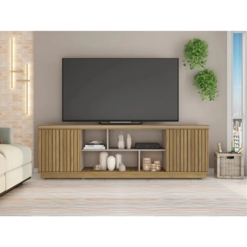 Rack Simetria 1.80 en Madera natural - Muebles para TV, Uruguay | Albanés
