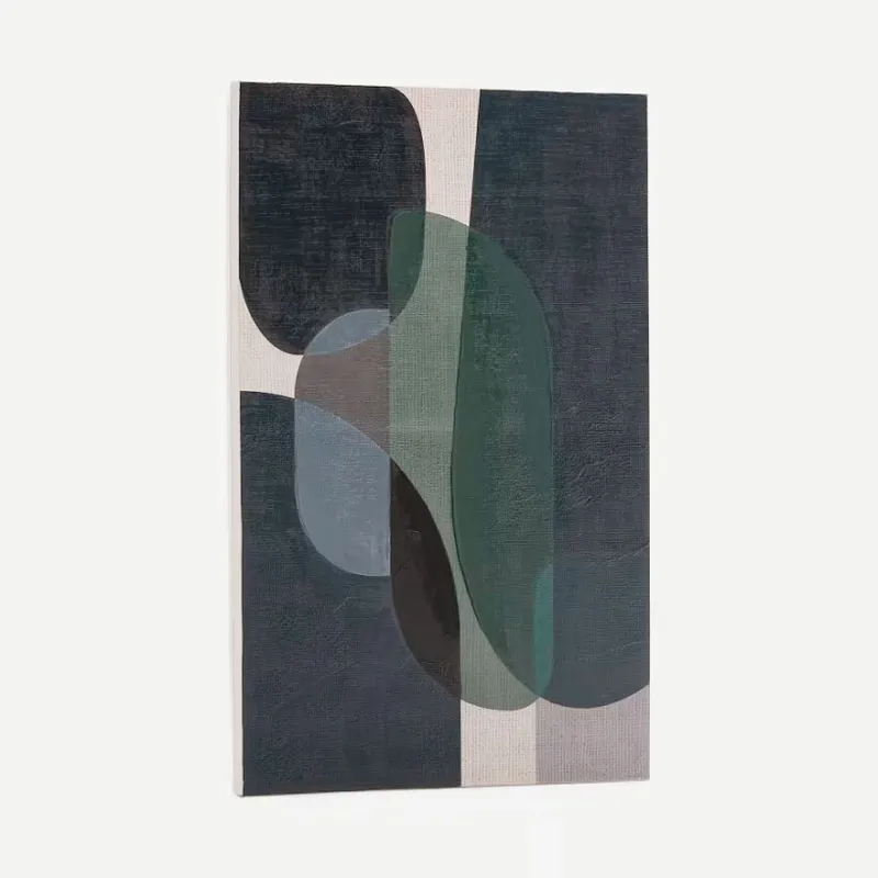 Lienzo abstracto Nemsa azul y verde - 90 x 60 cm en Azul - Decoración de pared, Uruguay | Kavehome