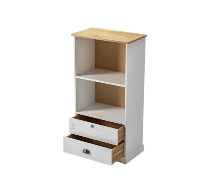 Estantería - 2 Cajones - Línea Oslo - Blanco en Blanco - Bibliotecas, Uruguay | Ecowood, vista 3