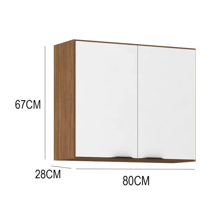 Mueble Aereo Alto De Cocina 2 Puertas Tiradores Metalicos Mdp en Multicolor - Muebles, Uruguay | Soy Hogar, vista 2