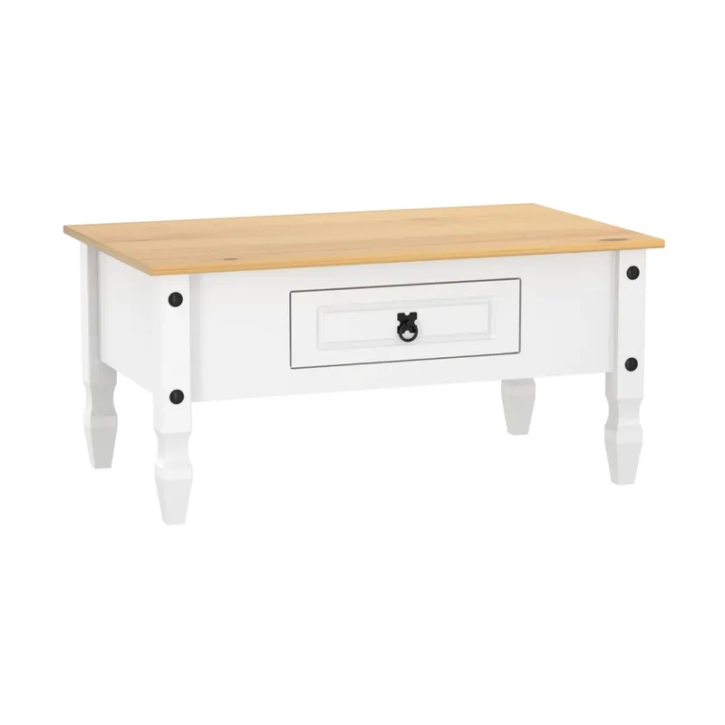Mesa De Centro Linea Mexicana 1 Cajon Living Comedor E1636 en Blanco - Mesas de arrimo, Uruguay | Muebles Express