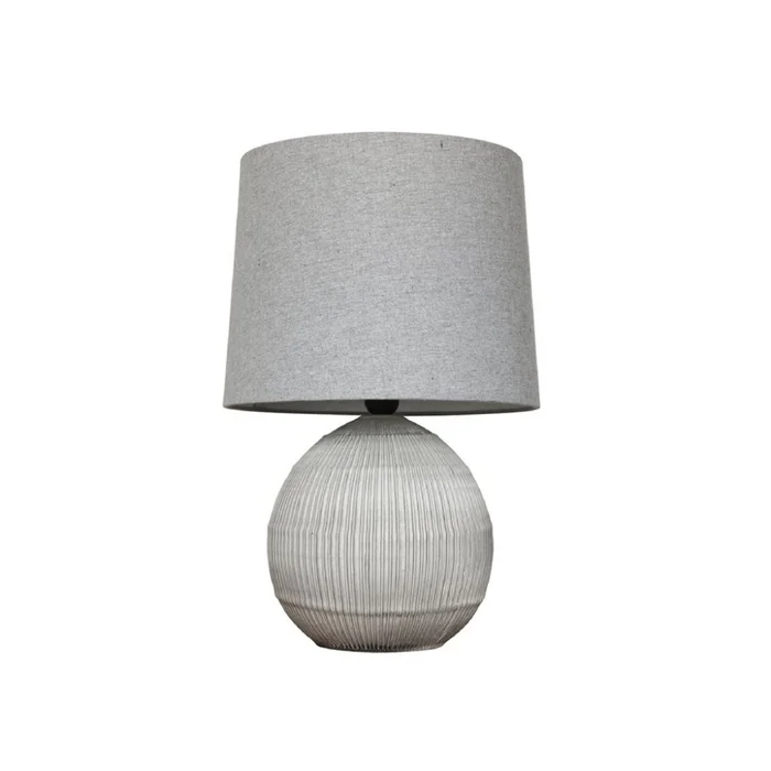 LAMPARA DE MESA CERAMICA D34x51CM LINEAS GRIS en Gris - Lámparas de mesa, Uruguay | Koz