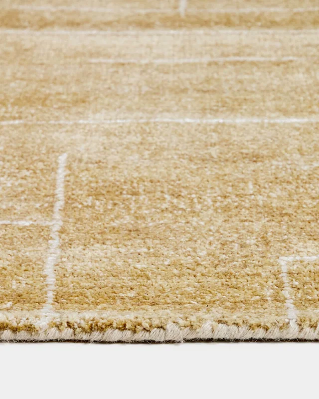 Alfombra Eloda de lana y viscosa mostaza - 160 x 230 cm en Amarillo - Alfombras, Uruguay | Kavehome, vista 4