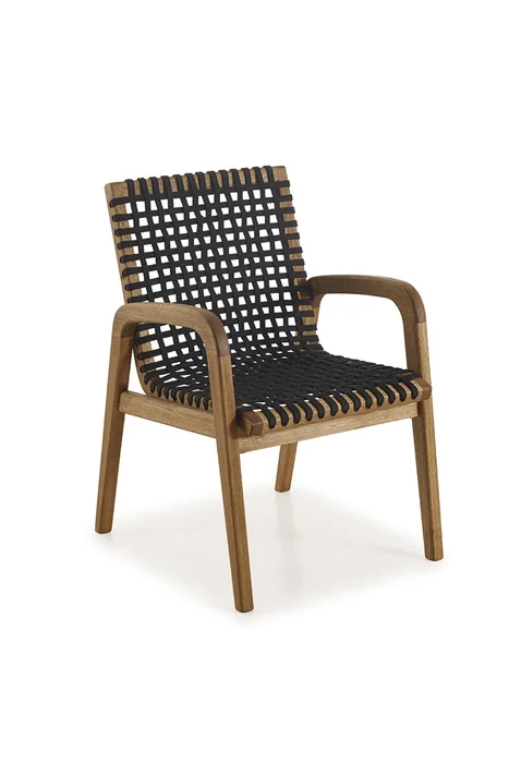 SILLA TRACO C/BRAZO CUERDA NEGRA 56x62x85CM JATOBA - Muebles para el exterior, Uruguay | Vinibel