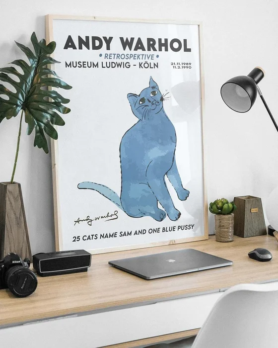 Andy Warhol - Blue cat en Azul - Láminas, Uruguay | La Cuadrería, vista 2