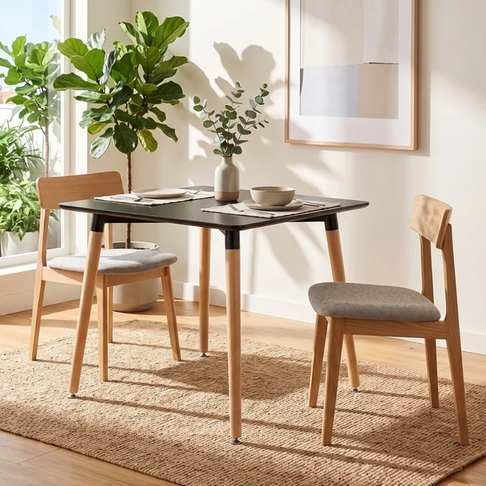 Mesa de Comedor 80 - Danesa - Negro en Negro - Mesas de comedor, Uruguay | Rústico Hogar, vista 3
