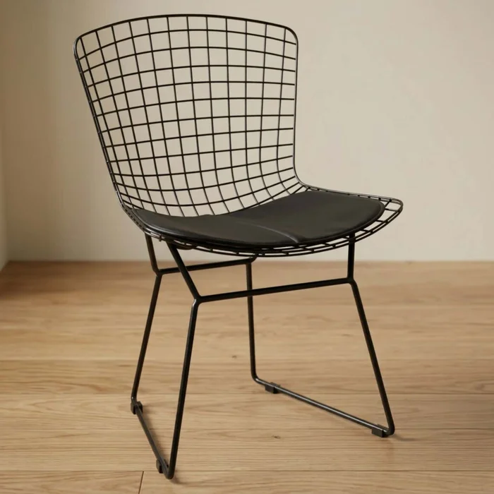 Silla Metal Negro Bertoia C-451 en Negro - Sillas, Uruguay | Divino