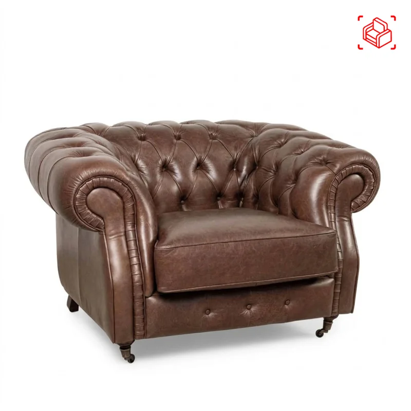 Butaca 1 Cuerpo Cuero-100-natural Marron New Chesterfield Choc. en Marrón - Sillones y sofás, Uruguay | Divino, vista 7