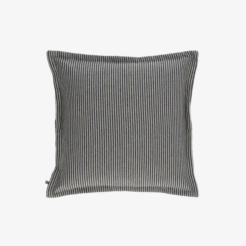 Almohadón Aleria algodón - rayas blanco y gris 45 x 45 cm en Gris - Textiles, Uruguay | Kavehome