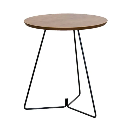 MESA LATERAL - BASE LACA GRAFITO - TAPA ROBLE CLARO en Madera natural - Mesas de living, Uruguay | Champagne Home