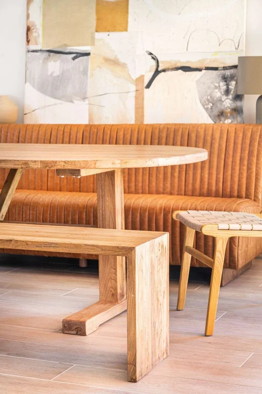 SILLON DE COMEDOR FERRARO - CUERO ITALIANO CARAMELO - 2.13 MTS en Marrón - Sillones y sofás, Uruguay | La Iberica, vista 6