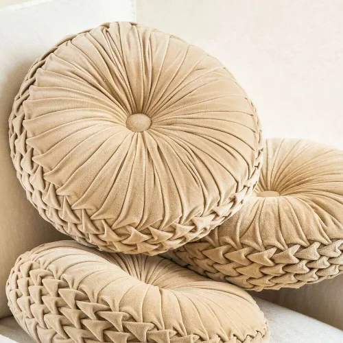 ALMOHADON REDONDO POP NUDE - 38 CMS en Naranja - Textiles, Uruguay | La Iberica