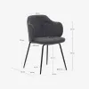 Silla Yunia - gris oscuro con patas de acero con acabado pintado negro en Negro - Sillas, Uruguay | Kavehome, vista 9 de 9