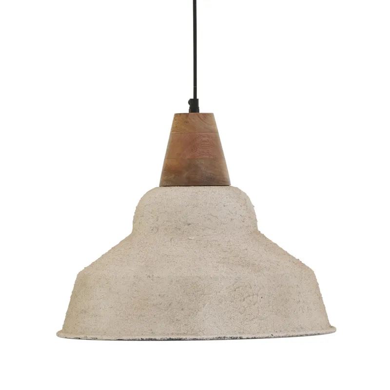 Lámpara de techo Metal y madera Natural/beige Vml-13067 Crudo en Beige - Lámparas colgantes, Uruguay | Le Blanc