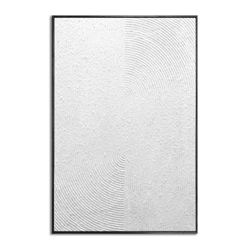 CUADRO CANVAS 60x90cm MARCO NEGRO PINTURA BLANCO 2 en Multicolor - Decoración de pared, Uruguay | Koz