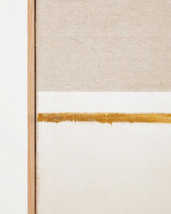 Cuadro abstracto Salin con raya horizontal de lino 80 x 100 cm en Beige - Decoración de pared, Uruguay | Kavehome, vista 3