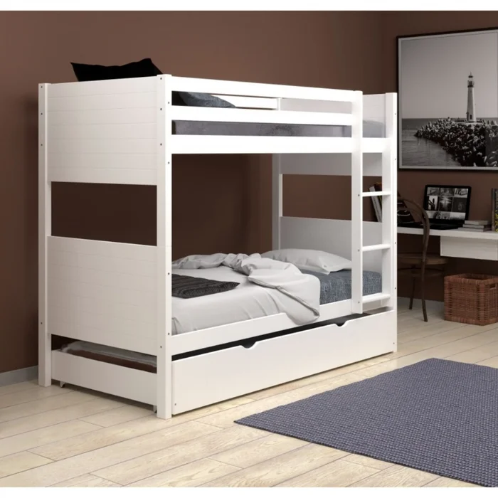 Tricama Cucheta Captain - 1 Plaza - B103 - Blanco en Blanco - Dormitorio, Uruguay | Rústico Hogar, vista 2