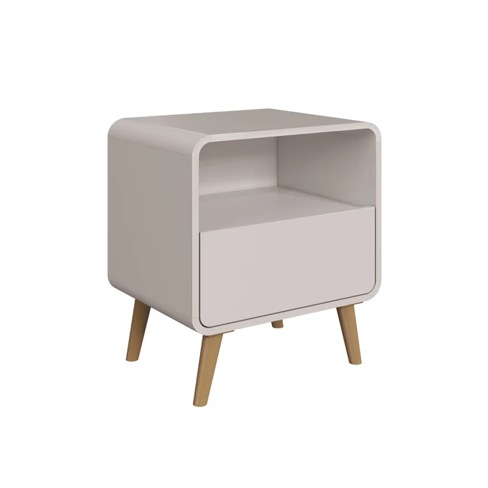 Mesa de Luz Alba 9B – Beige en Gris - Mesas de luz, Uruguay | RM Muebles y Deco, vista 4