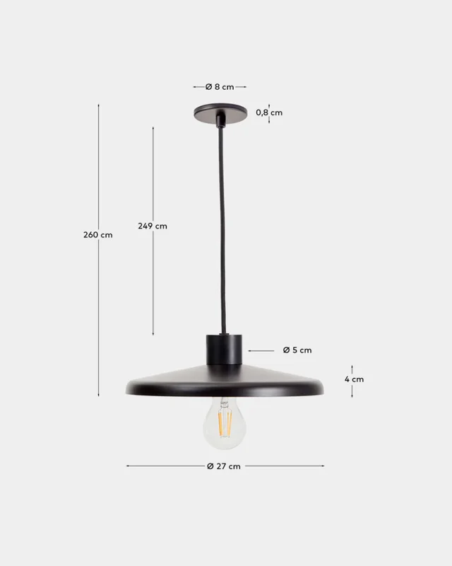 Lámpara de techo Nuvira - de acero negro satinado en Gris - Lámparas colgantes, Uruguay | Kavehome, vista 5