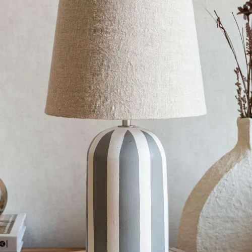 LAMPARA GREY - CERAMICA RAYAS en Multicolor - Lámparas de mesa, Uruguay | La Iberica