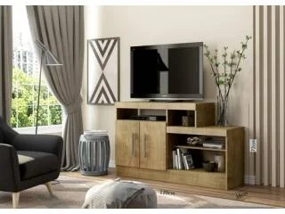Rack Veneza 2P y estantes Terracota Demolicion en Rojo - Muebles para TV, Uruguay | Quesal, vista 2