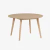 Mesa redonda Batilde madera maciza caucho con chapa de fresno Ø 120 cm en Madera natural - Mesas de comedor, Uruguay | Kavehome, vista 1 de 8