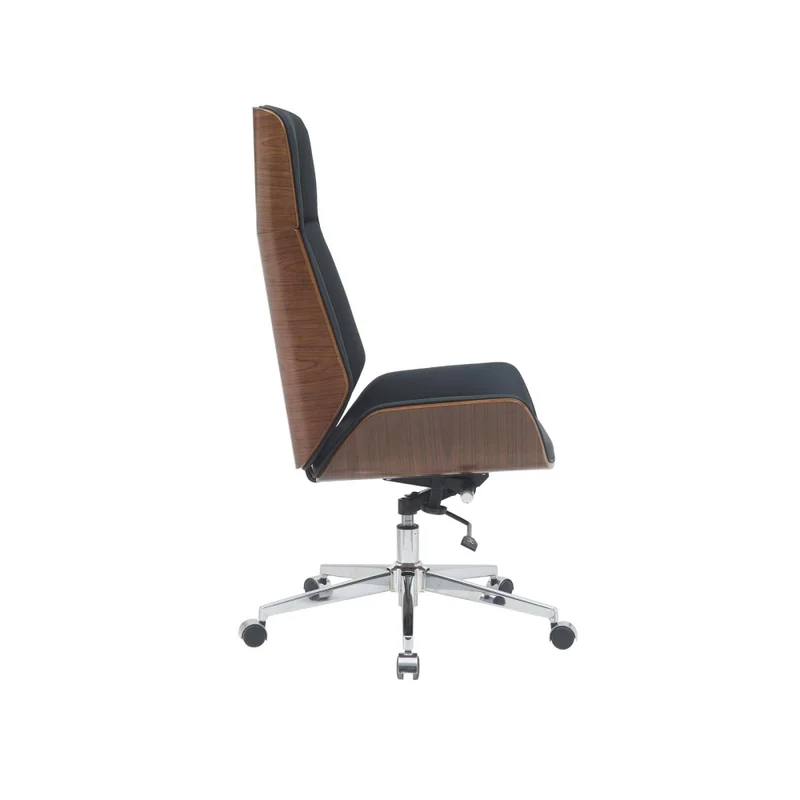 Asiento Gerencial Alto Madera-y-pu Negro Zen en Negro - Escritorios y sillas de escritorio, Uruguay | Divino, vista 3