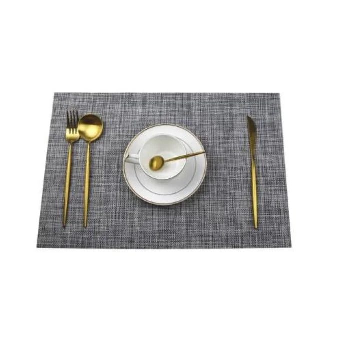 Mantel individual tejido PVC Gris - gris en Gris - Textiles, Uruguay | Buho Store, vista 2