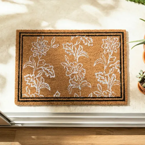 Felpudo Fibras de Coco Flores - Textiles, Uruguay | Arredo