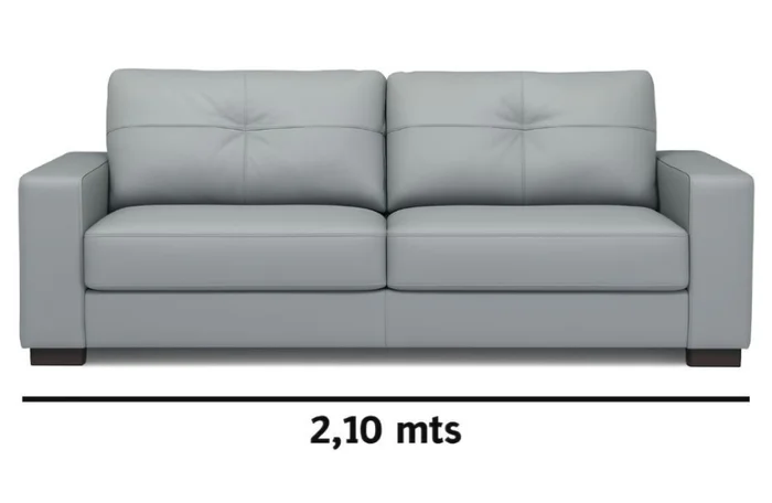 SOFA 100% CUERO - 3 CUERPOS - MODELO DOMINI - GRIS en Gris - Sillones y sofás, Uruguay | Champagne Home, vista 3