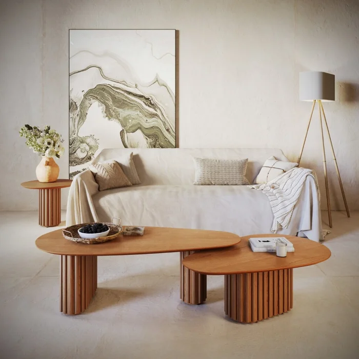 Mesa de centro Living - Grande - Natural en Blanco - Mesas de living, Uruguay | Nyr