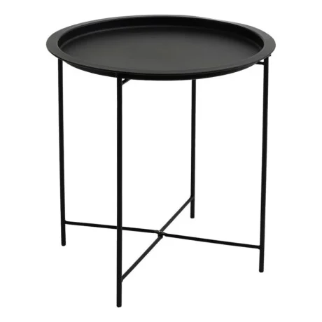 Mesa Lateral con Bandeja Metálica en Negro - Mesas de living, Uruguay | La Cueva Muebles, vista 8