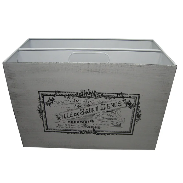 LATA METAL BLANCA 35X18X24 CM DESIGN BRITISH en Blanco - Canastos, Uruguay | Decohogar