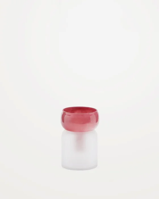 Jarrón Kelse de vidrio transparente y rosa 19 cm en Rosa - Jarrones, Uruguay | Kavehome